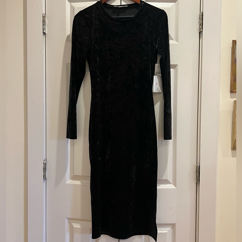 Good American | 2 / S | Velvet Midi Dress w/ Slit | New with Tags